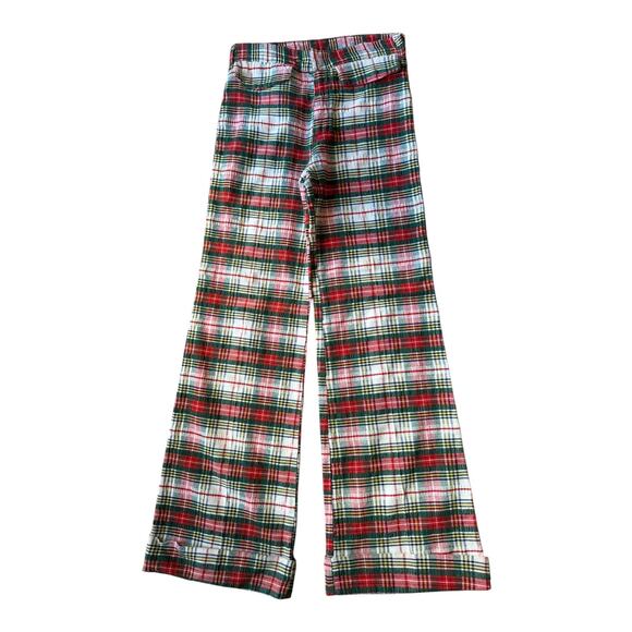 Vintage Handmade Red, Green Plaid high rise wide leg cuffed pants size medium - Picture 16 of 16